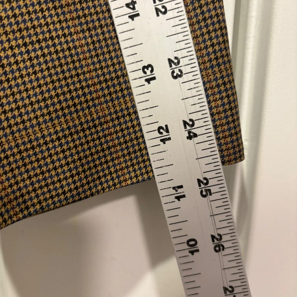 Brooks Brothers 346 Mens 46R Brown Houndstooth Super 100s Wool 3 Button Blazer